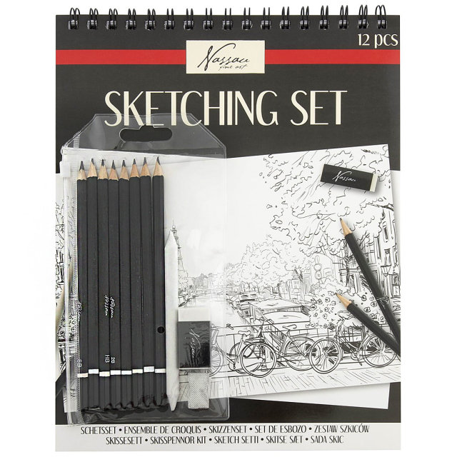 Ensemble de croquis crayons + bloc spirale