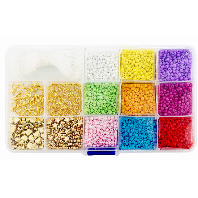 Perles dans boîte de rangement Mix