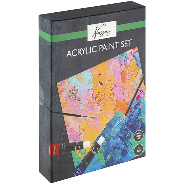 Kit de peinture acrylique avec bloc