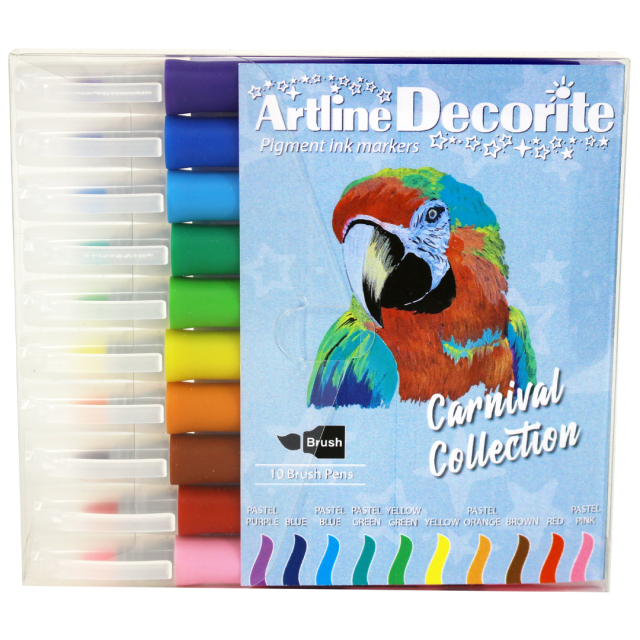 Decorite Brush Marker Lot de 10 Carnival