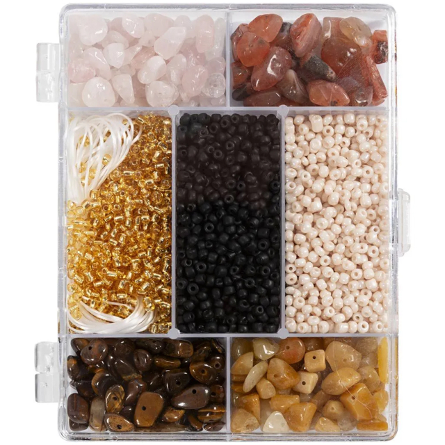 Mélange de perles Cristaux Couleurs de terre