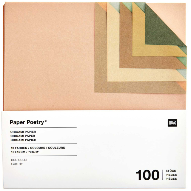 Papier Origami Duo Colour Earthy 15x15 cm 100 feuilles