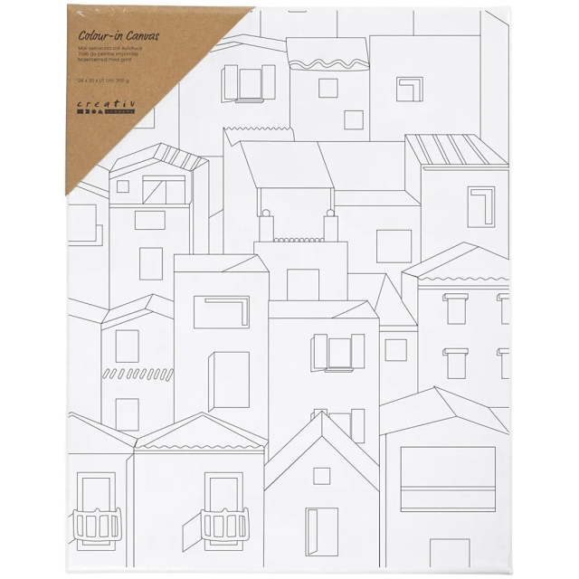 Toile avec impression 24x30cm 360g Ville méditerranéenne