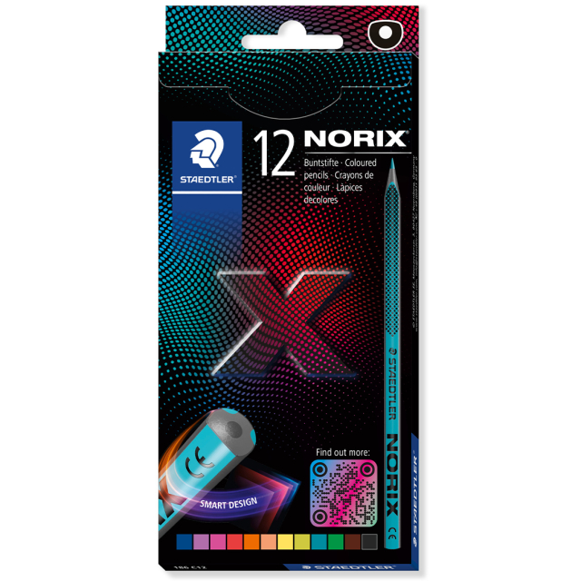 Crayons de couleur Norix – boîte de 12