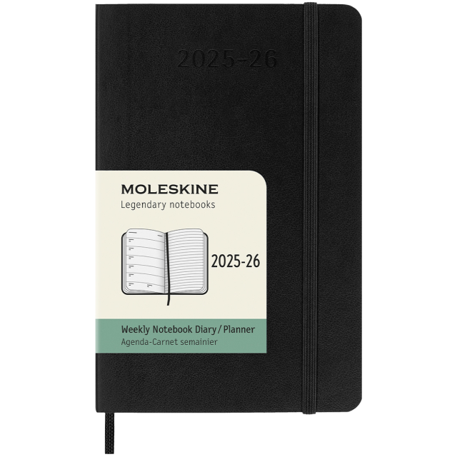 Calendrier 18M WeekNote Soft Cover Pocket Black