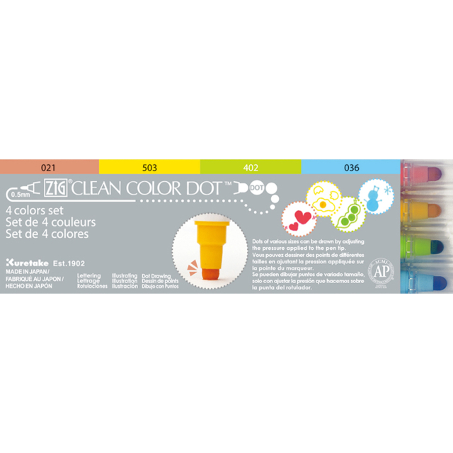 Clean Color DOT Pen set Lot de 4