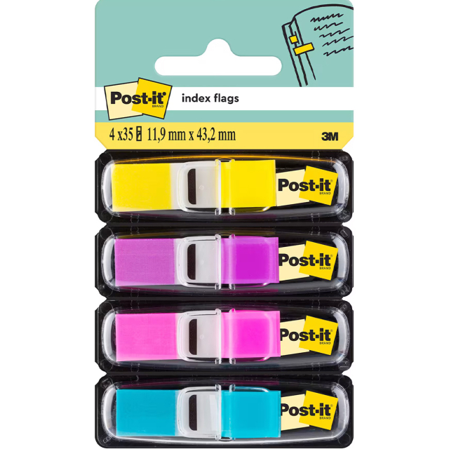 Onglets Post-it Index 11,9 x 43,2 mm 4 couleurs Set 2