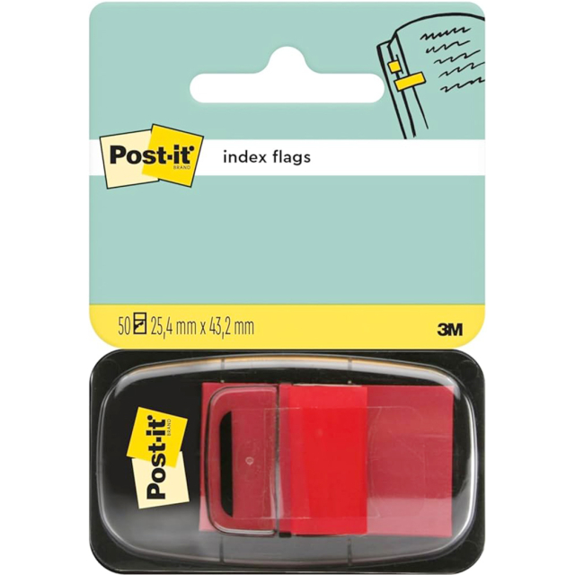 Onglets Post-it Index 25,4 x 43,2 mm Rouge