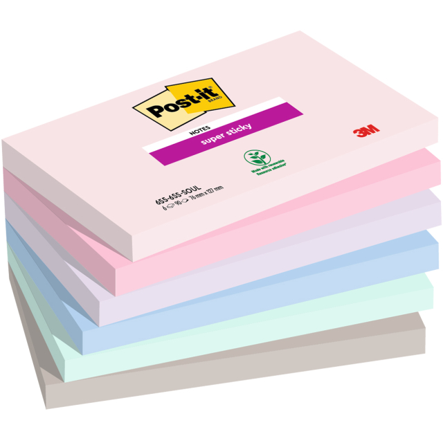 Post-it Super Sticky 76x127 Mélange de couleurs Soulful pack de 6