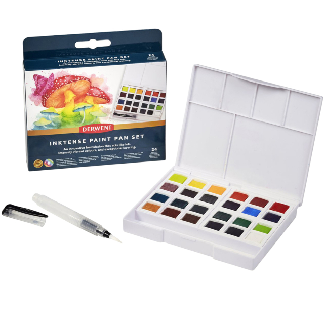 Inktense Peinture aquarelle 24 demi-godets