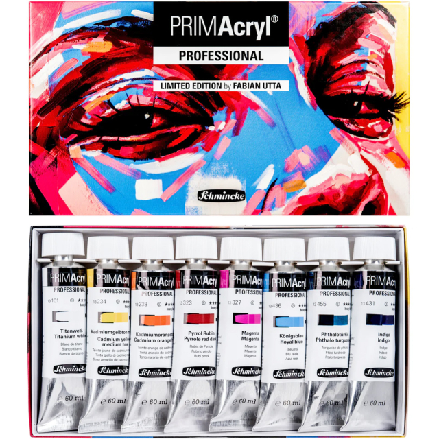 PRIMAcryl Peinture acrylique 8 x 60 ml, set Fabian Utta