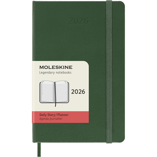 Calendrier 12M Daily 2026 Hardcover Pocket Myrtle Green