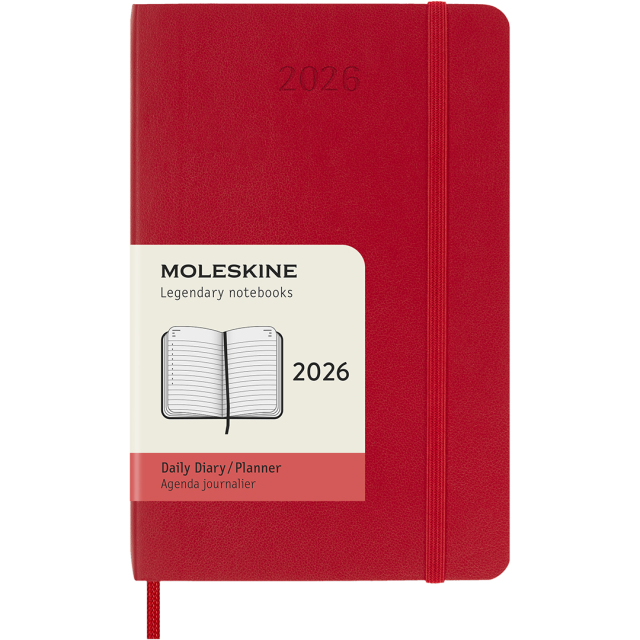 Calendrier 12M Daily 2026 Softcover Pocket Red