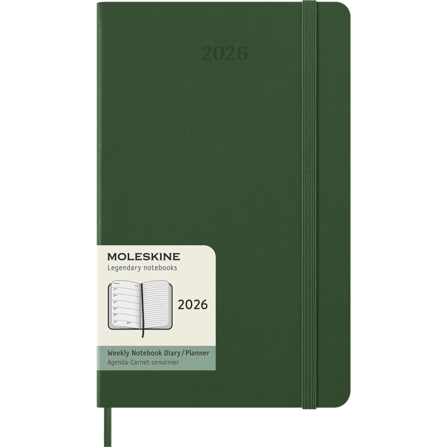 Calendrier 12M Weekly Notebook 2026 Hardcover Large Myrtle Green
