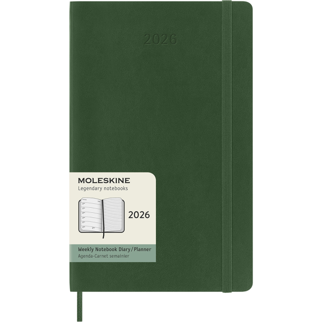 Calendrier 12M Weekly Notebook 2026 Softcover Large Myrtle Green