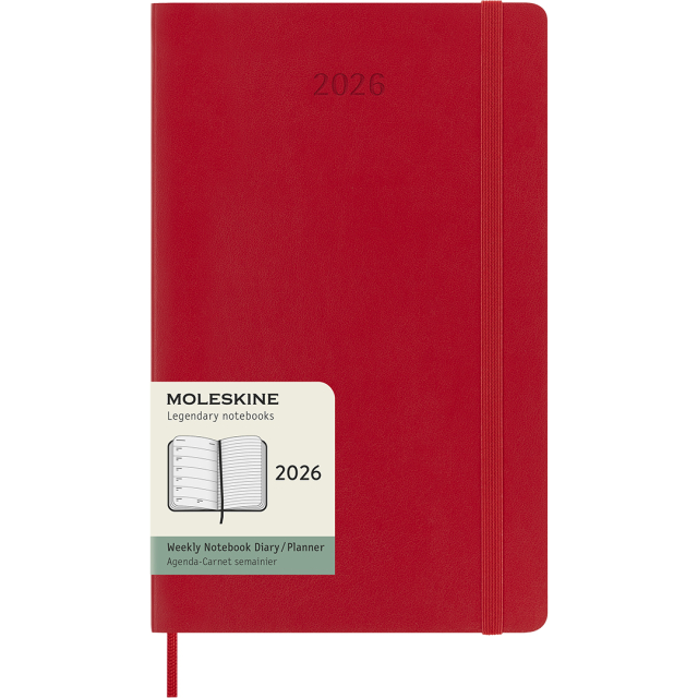 Calendrier 12M Weekly Notebook 2026 Softcover Large Red