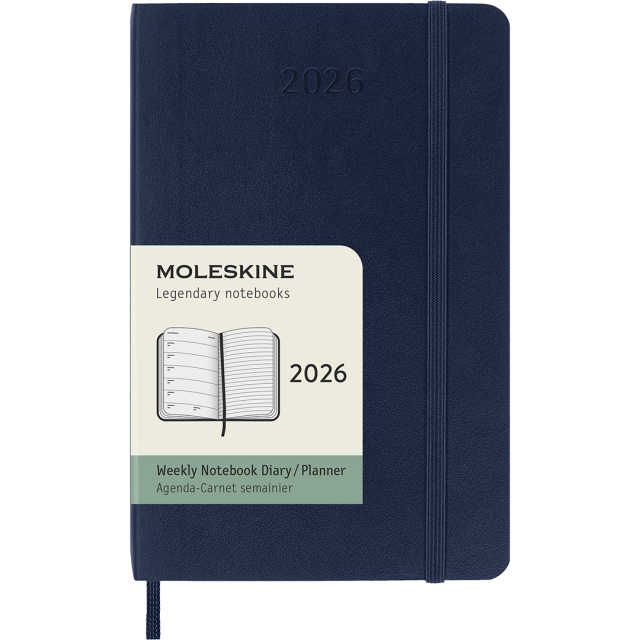 Calendrier 12M Weekly Notebook 2026 Softcover Pocket Sapphire Blue