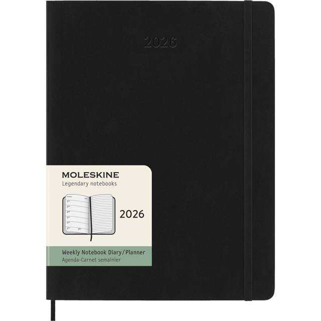 Calendrier 12M Weekly Notebook 2026 Softcover XL Black
