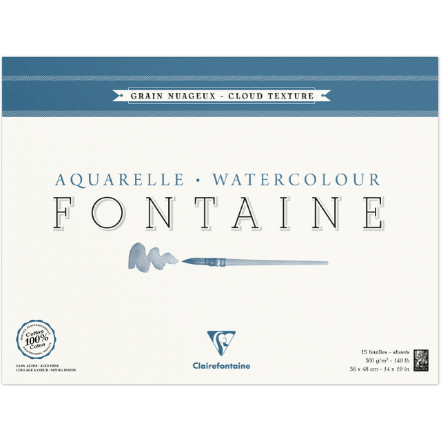 Fontaine Bloc aquarelle Cloud Texture 36x48 cm 300g