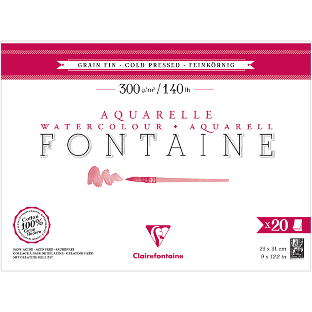 Fontaine Bloc aquarelle CP 23x31 cm 300g