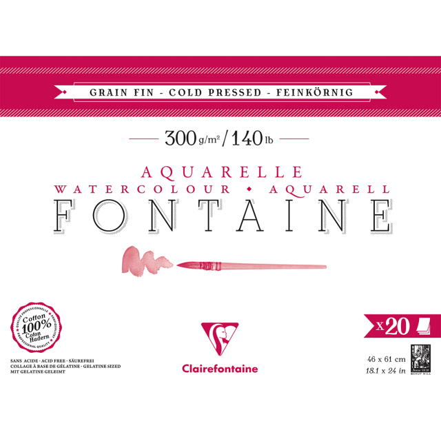 Fontaine Bloc aquarelle CP 46x61 cm 300g