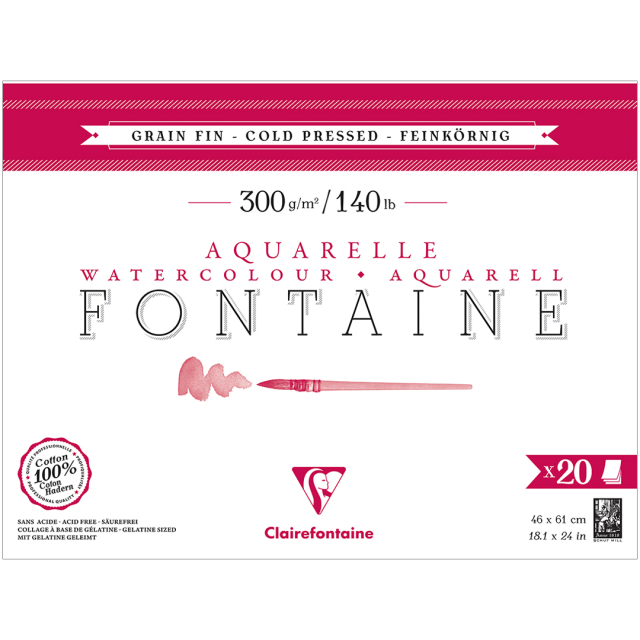 Fontaine Bloc aquarelle CP 46x61 cm 300g