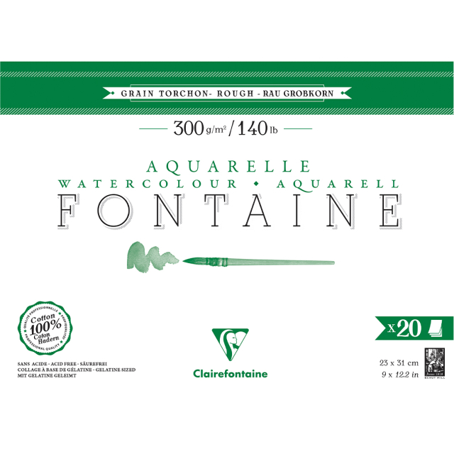 Fontaine Bloc aquarelle Rough 23x31 cm 300g