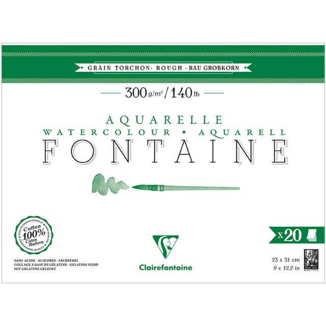 Fontaine Bloc aquarelle Rough 23x31 cm 300g