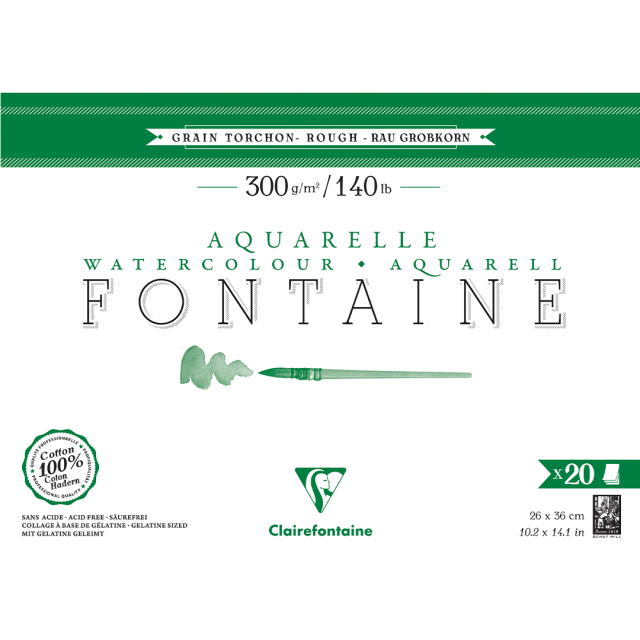 Fontaine Bloc aquarelle Rough 26x36 cm 300g