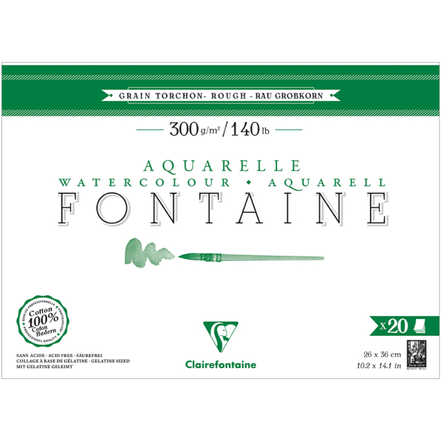 Fontaine Bloc aquarelle Rough 26x36 cm 300g