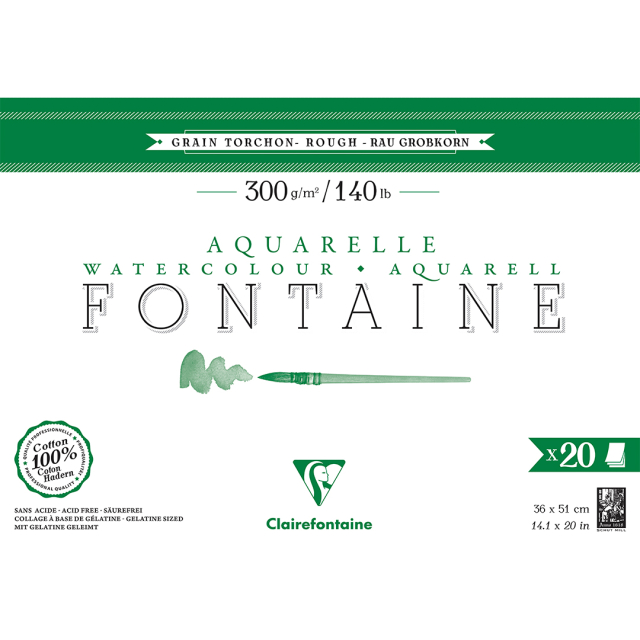 Fontaine Bloc aquarelle Rough 36x51 cm 300g