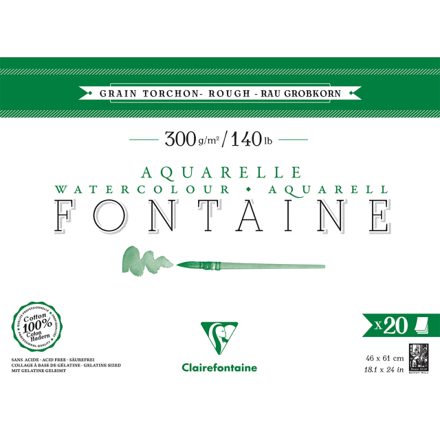 Fontaine Bloc aquarelle Rough 46x61 cm 300g