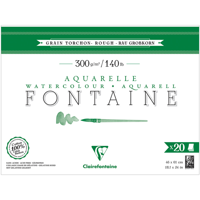 Fontaine Bloc aquarelle Rough 46x61 cm 300g