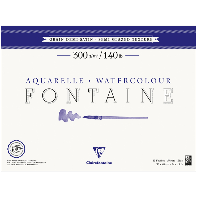 Fontaine Bloc aquarelle Semi-Glazed 36x48 cm 300g