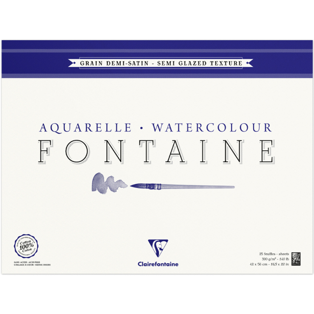 Fontaine Bloc aquarelle Semi-Glazed 42x56 cm 300g