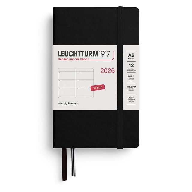 Calendrier Weekly Planner 2026 A6 Black