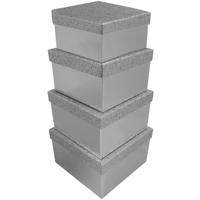Boîte cadeau Argent, lot de 4