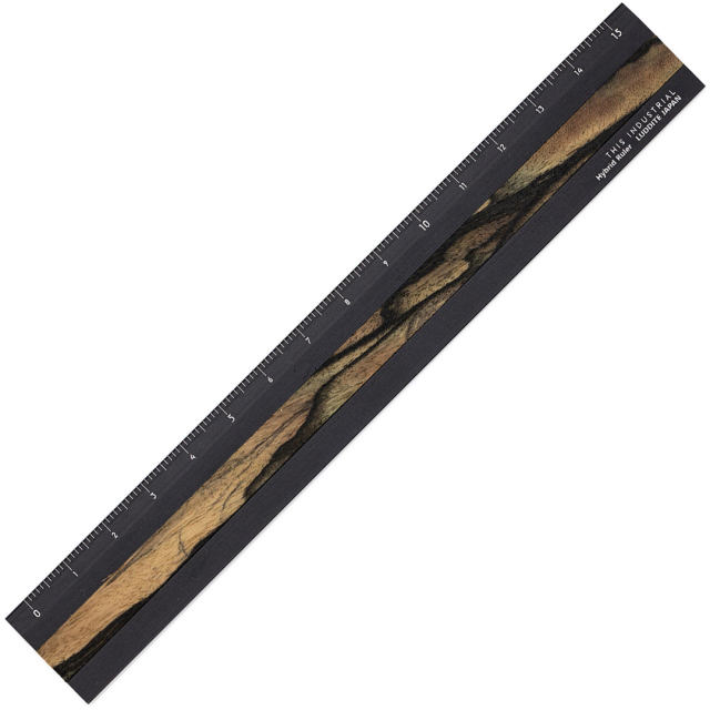 Règle Aluminium/Bois 15 cm Black/Pale Moon Ebony