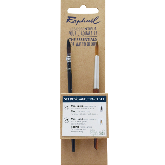 Pinceaux synthétiques Aquarelle Travel set lot de 2