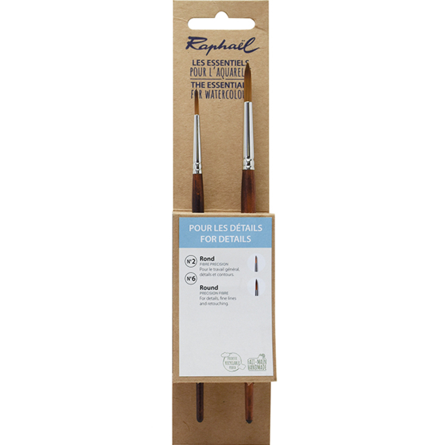 Pinceaux synthétiques Aquarelle Details lot de 2