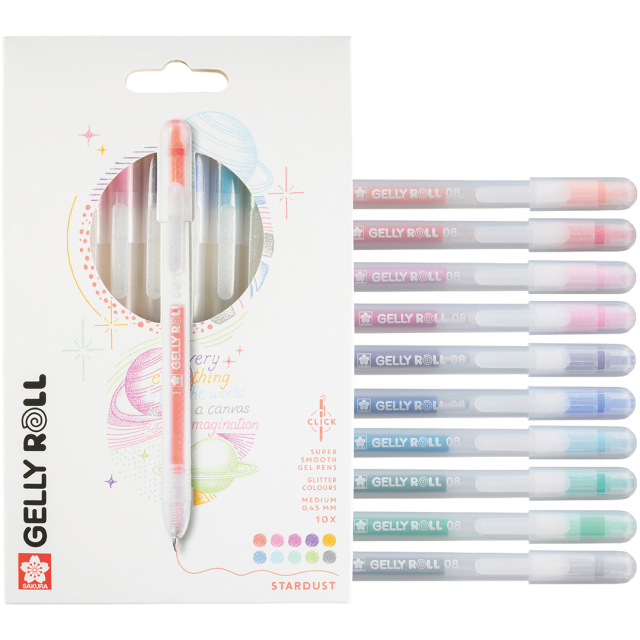 Gelly Roll Click Stardust Paillette lot de 10