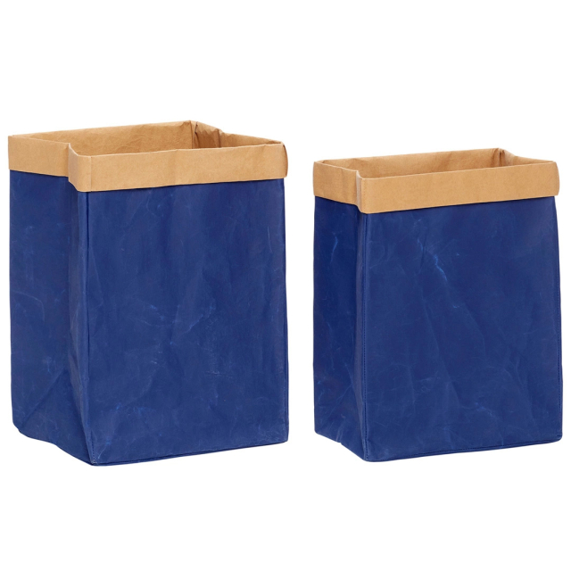 Paper basket Blue Panier de rangement Lot de 2