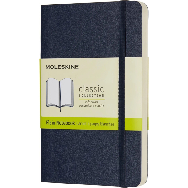 Classic Soft Cover Notebook Pocket Blue Non ligné