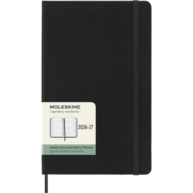 Calendrier 18M Weekly Hard Cover Horisontell Large Black