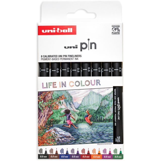 Pin Fine Line Colours Lot de 8