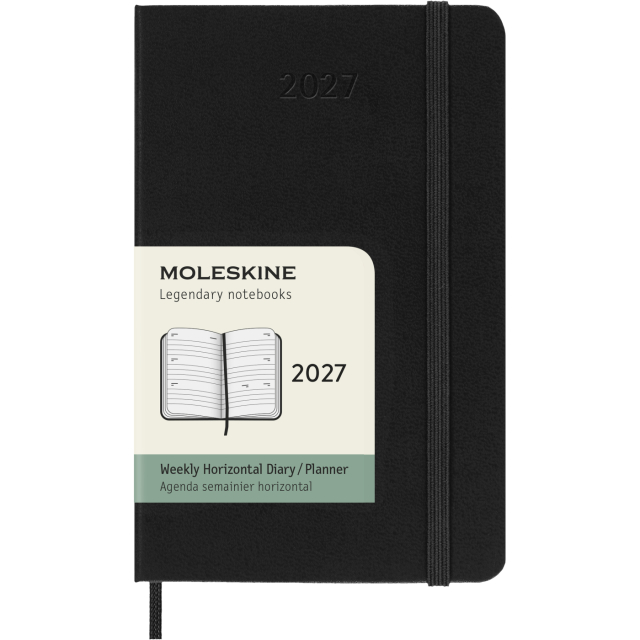 Calendrier 12M Weekly Horizontal 2027 Hardcover Pocket Black 