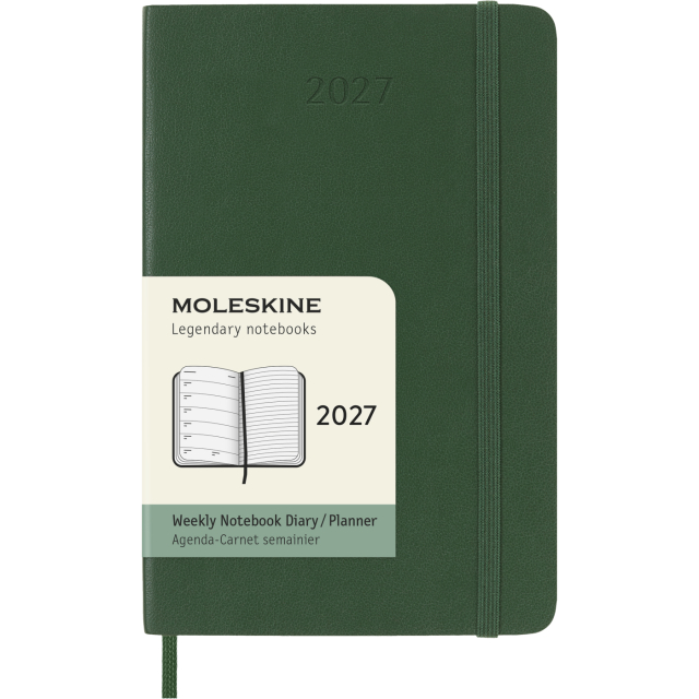 Calendrier 12M Weekly Notebook 2027 Softcover Pocket Myrtle Green 