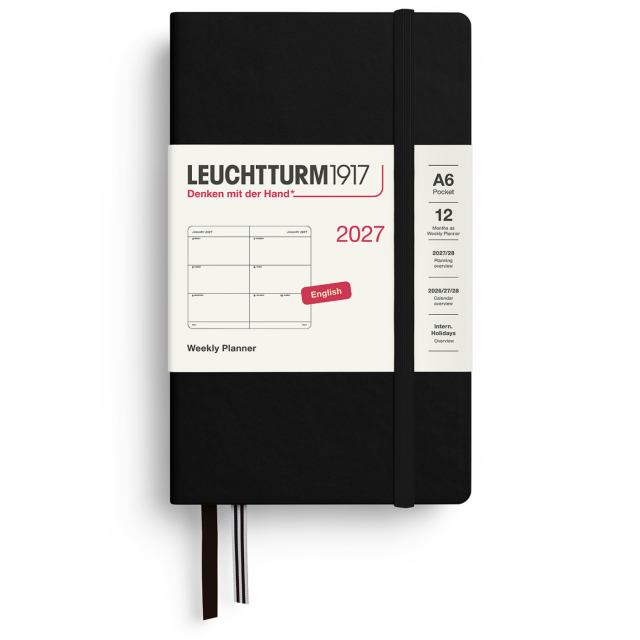 Calendrier Weekly Planner 2027 A6 Black