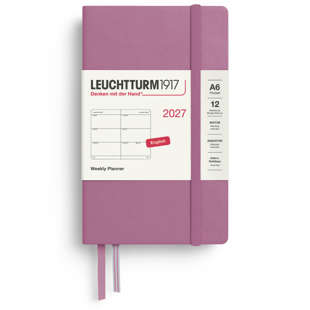 Calendrier Weekly Planner 2027 A6 Dusty Rose