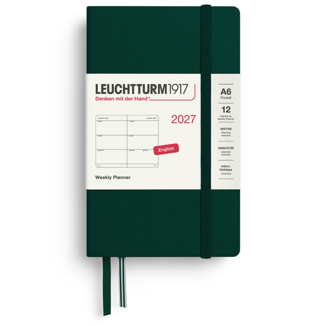 Calendrier Weekly Planner 2027 A6 Forest Green